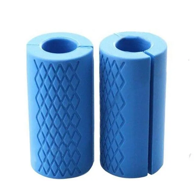 1 Pair Barbell Grip Bar Pad Handles Silicone Anti-slip Protect Pad Ultimate Arm Builder Weightlifting Fat Grip Support Dumbbells