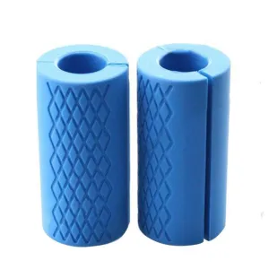 1 Pair Barbell Grip Bar Pad Handles Silicone Anti-slip Protect Pad Ultimate Arm Builder Weightlifting Fat Grip Support Dumbbells