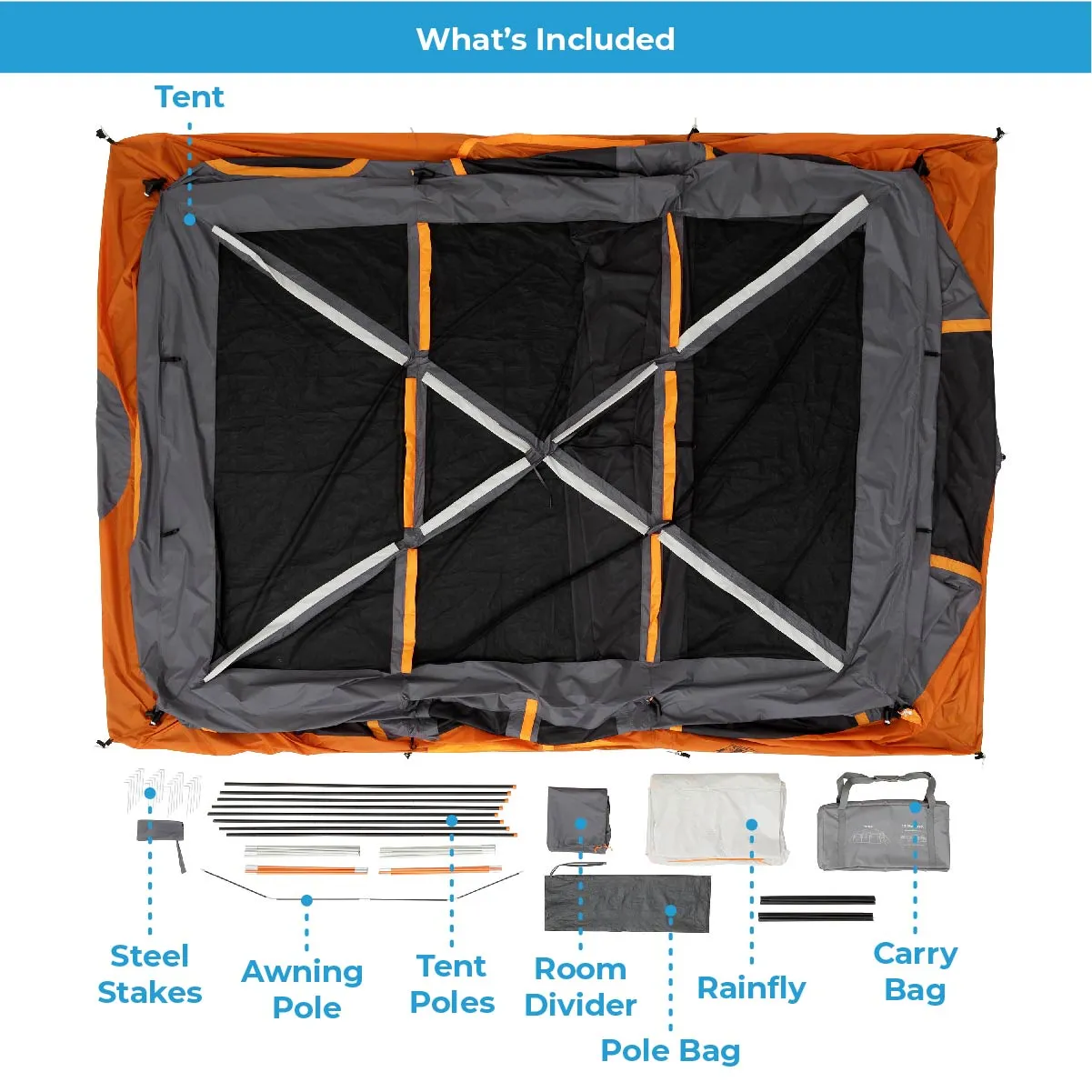 12 Person Straight Wall Cabin Tent 16' x 11'