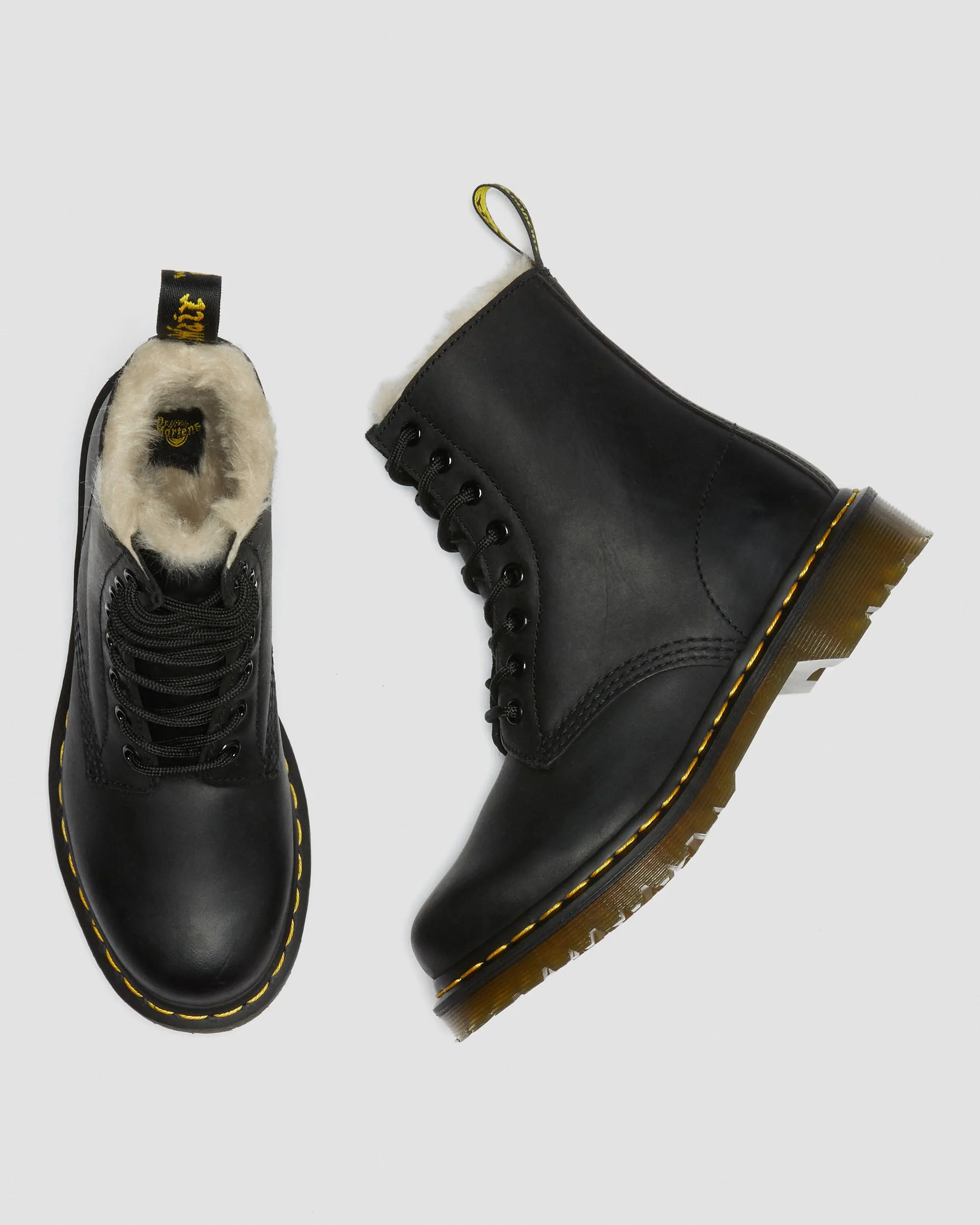 1460 Women's lace-up boots with faux fur lining Dr. Martens