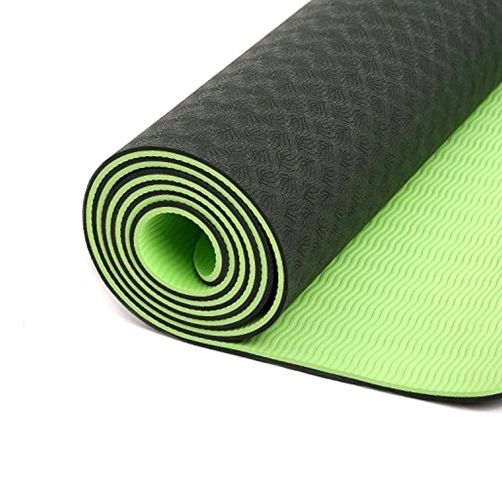 6mm Yoga Mat Non Slip TPE Exercise Mat - Light Green