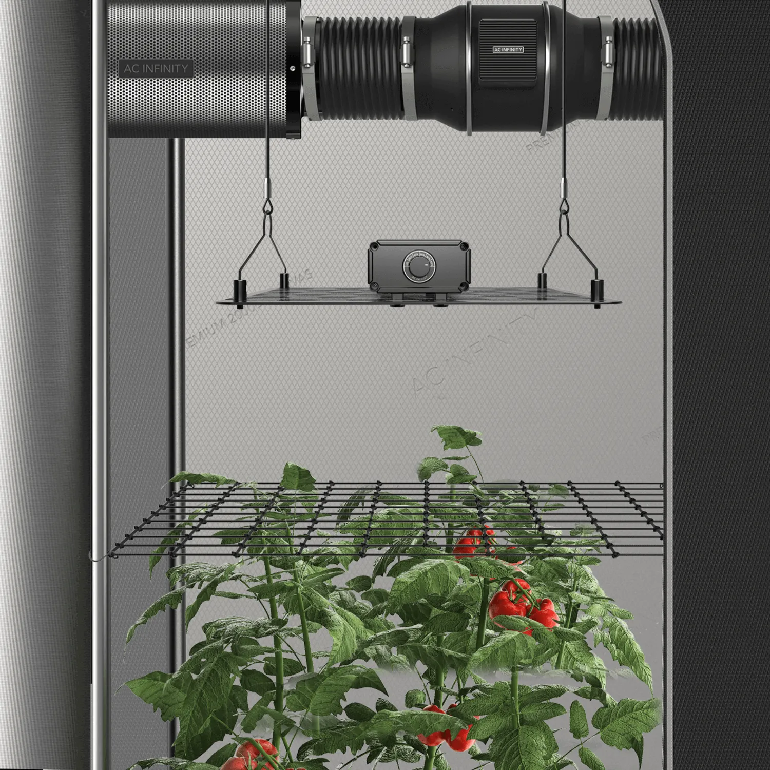 AC Infinity Grow Tent Trellis Netting, Flexible Elastic Cords, 2x2'