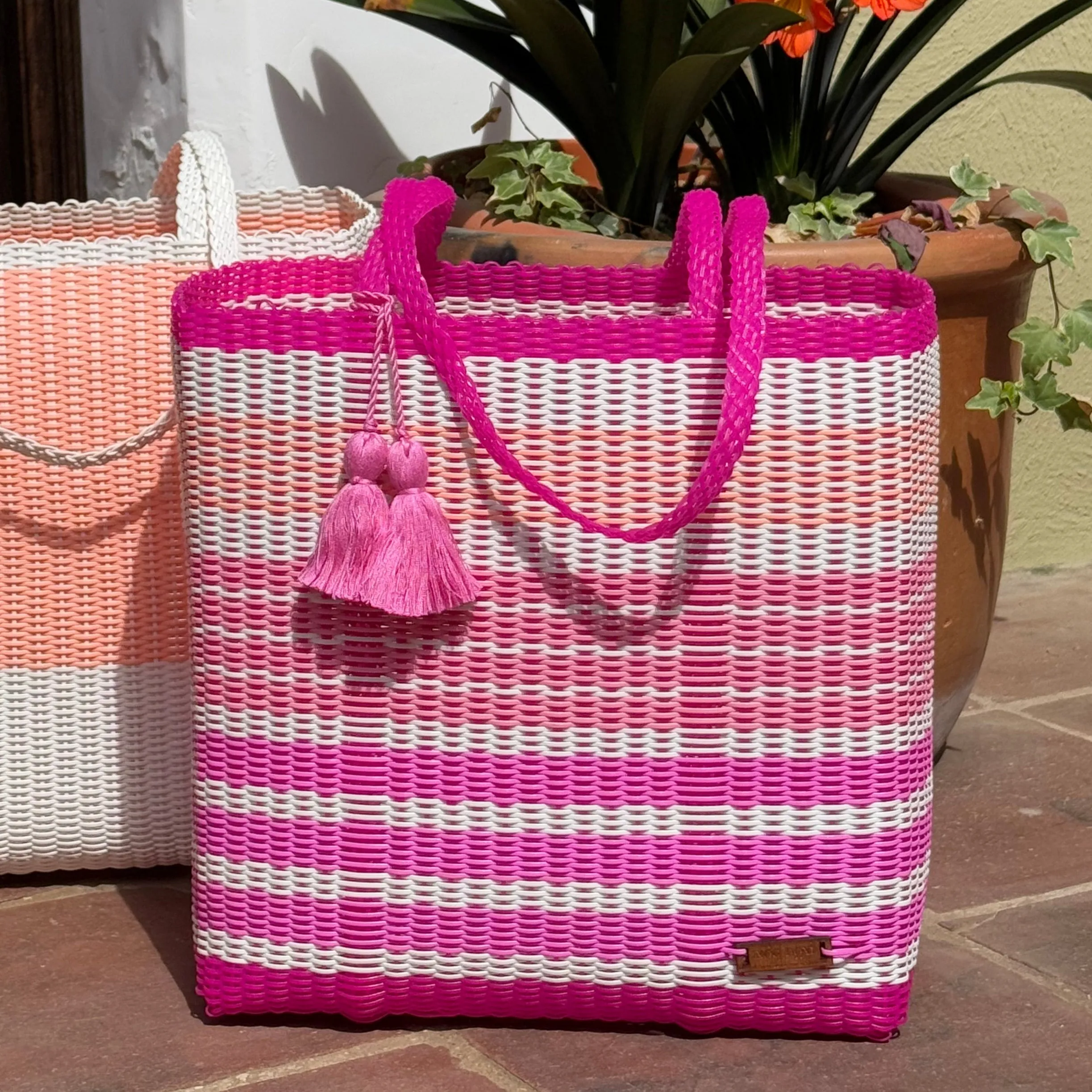 cesta tote ~ ex-large ~ gradient stripes