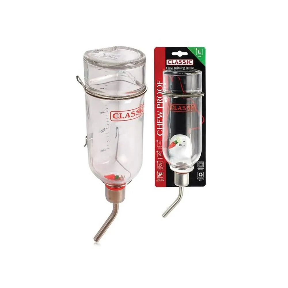 Classic 750ml Clear Glass Drinking Bottle for Rodents