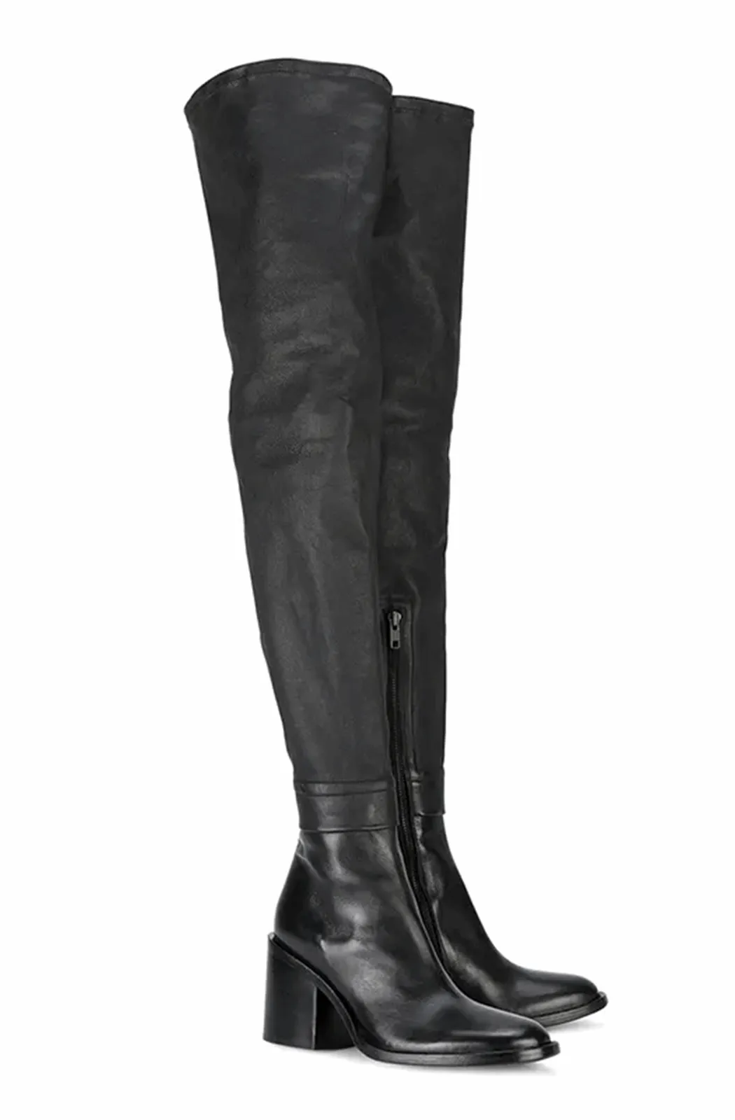 Comfortable chunky heels over the knee boots