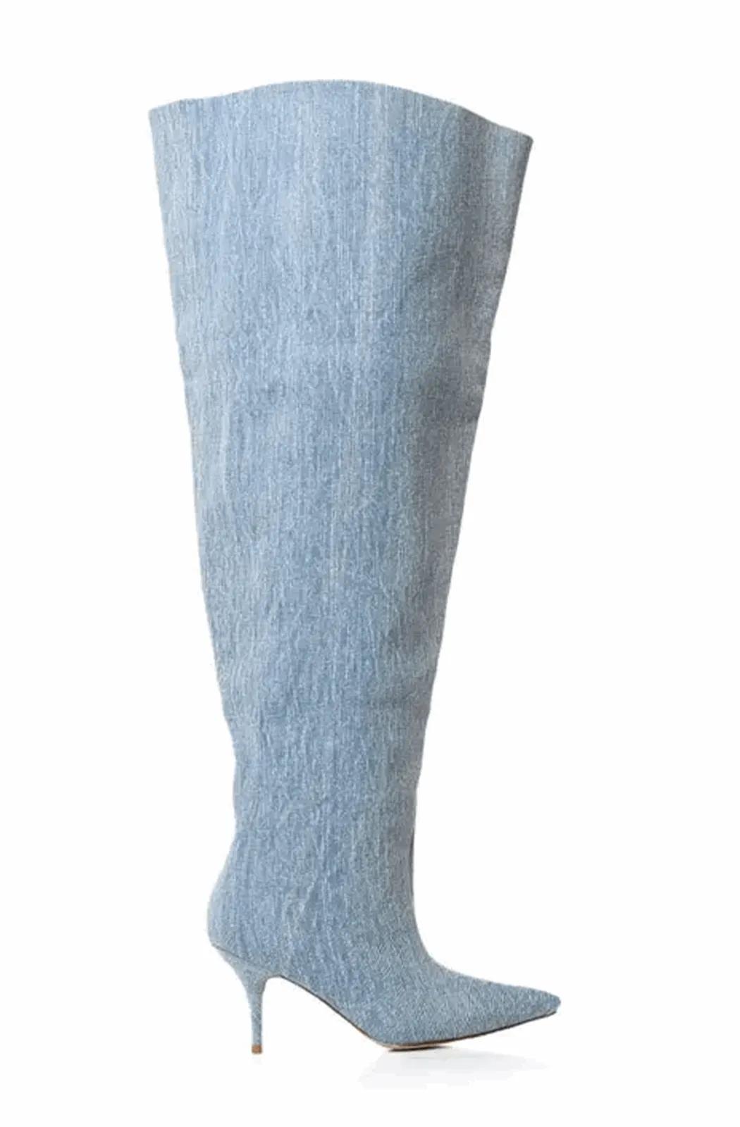 Denim wide over-the-knee boots