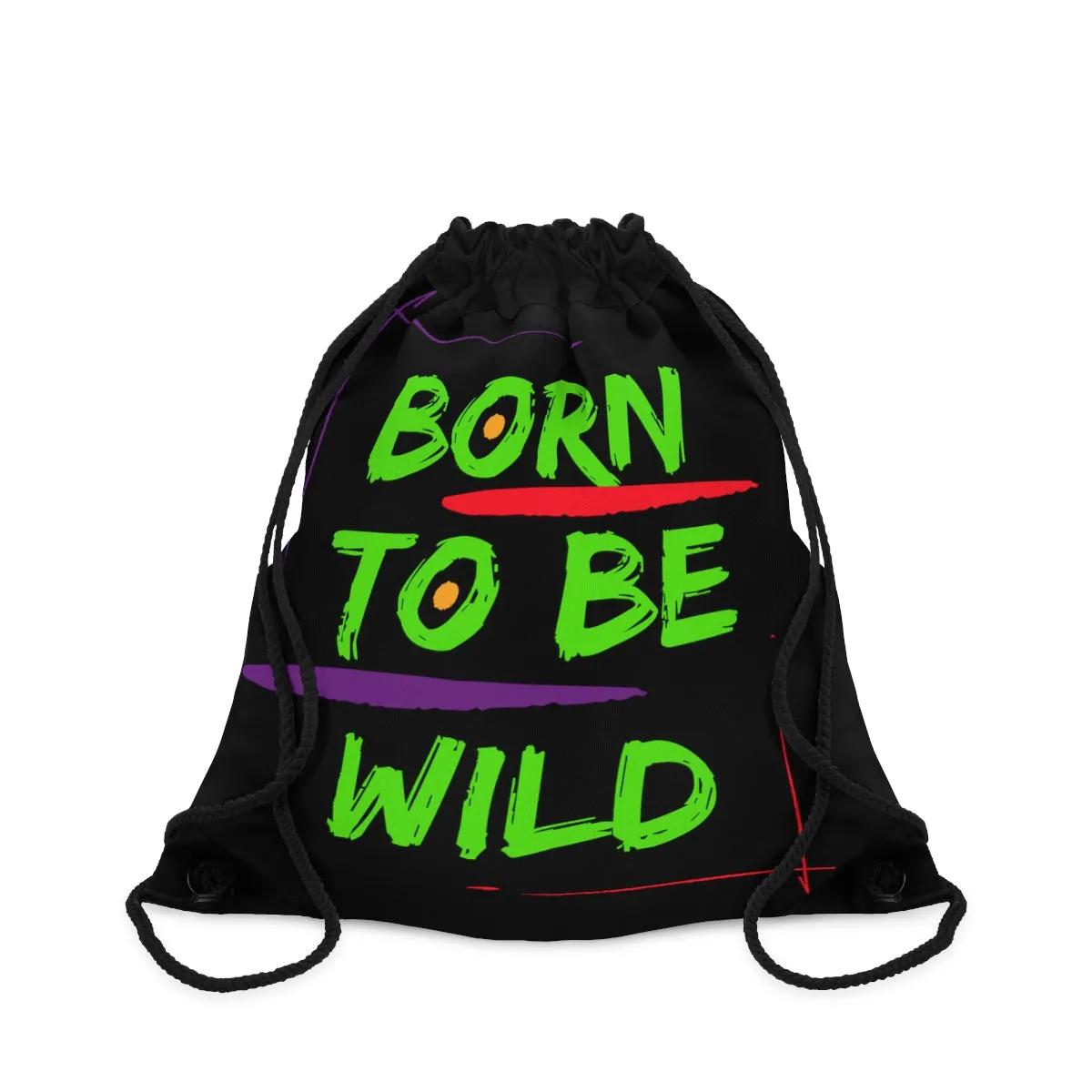 Drawstring Bag ( Born To Be Wild  Black )