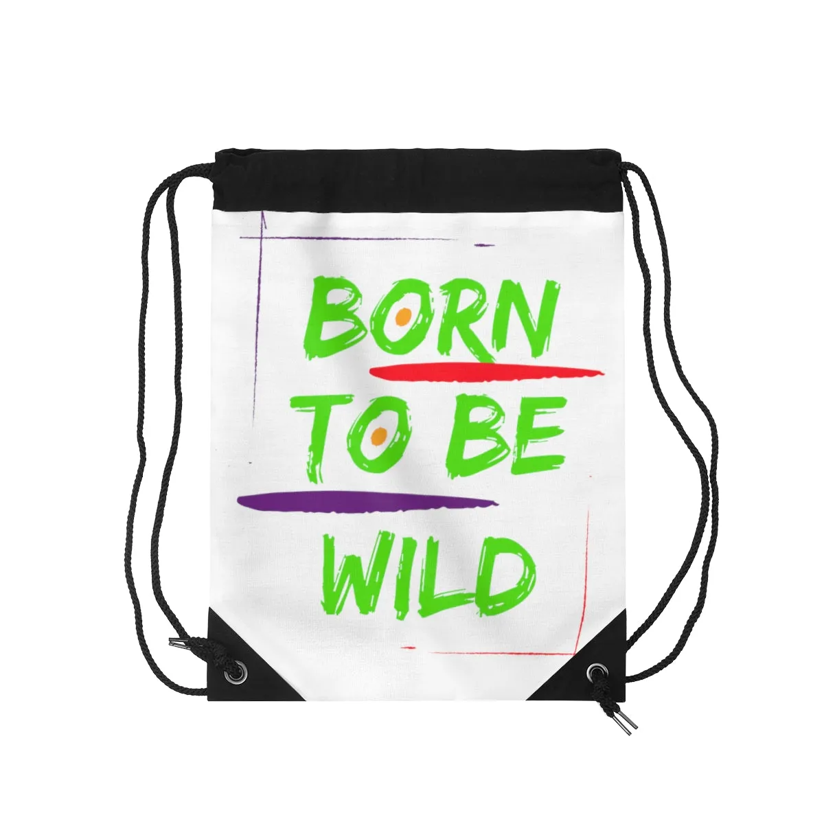 Drawstring Bag ( Born To Be Wild  White )