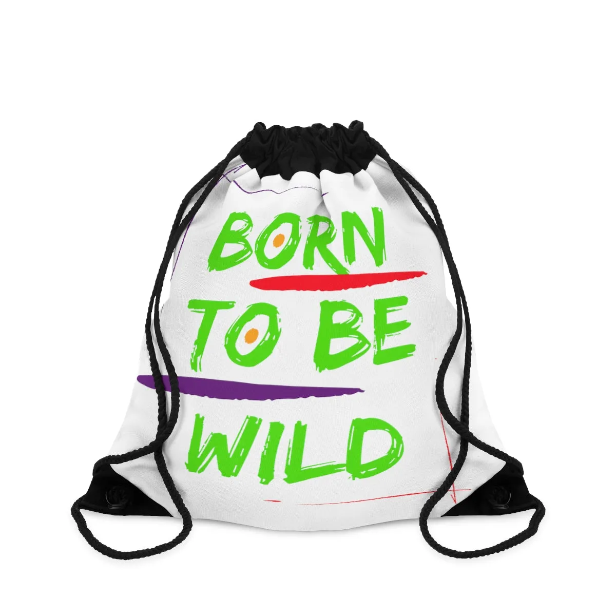 Drawstring Bag ( Born To Be Wild  White )