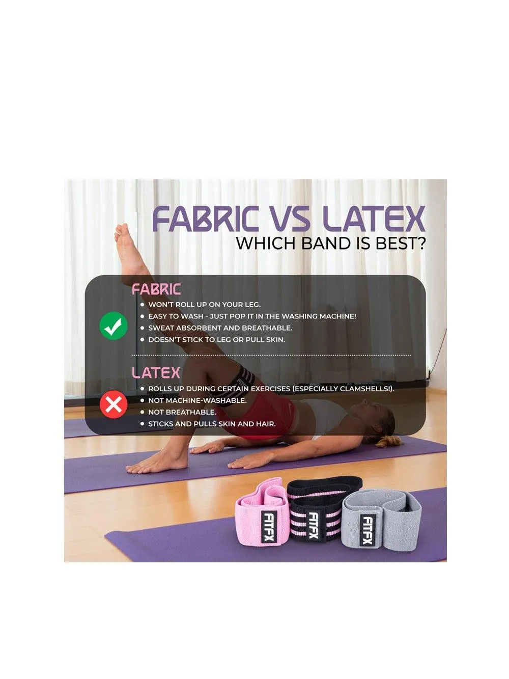 FITFX Set of 3 Resistance Bands multi colors
