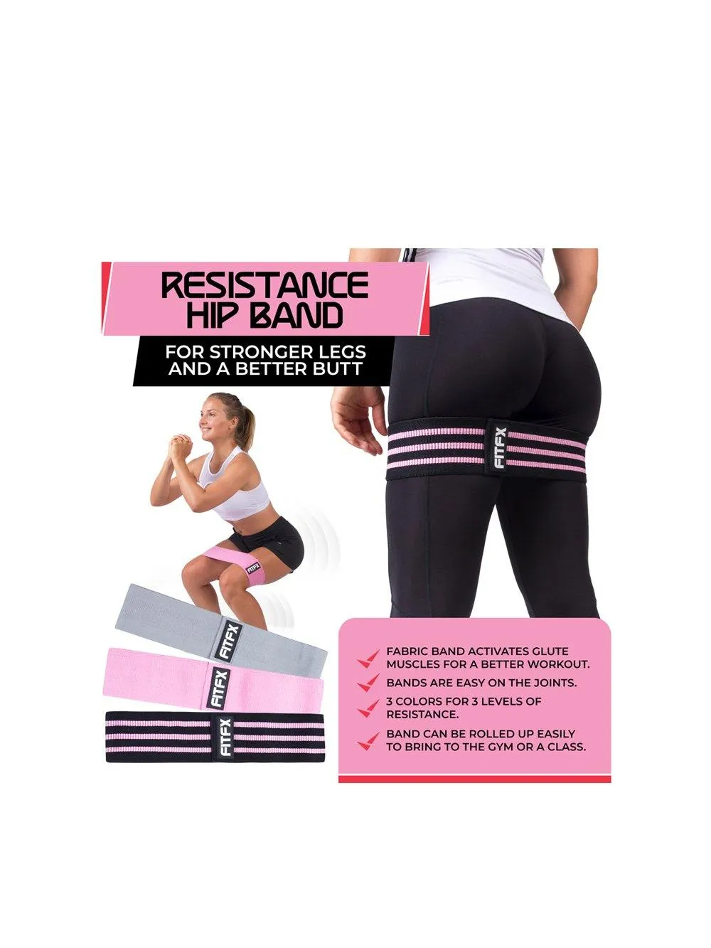 FITFX Set of 3 Resistance Bands multi colors