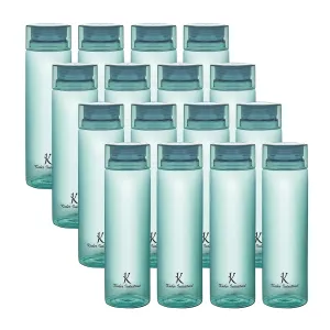 Kuber Industries BPA Free Plastic Water Bottles | Breakproof, Leakproof, Food Grade PET Bottles | Water Bottle for Kids & Adults | Plastic Bottle Set of 4 |Green (Pack Of 4)