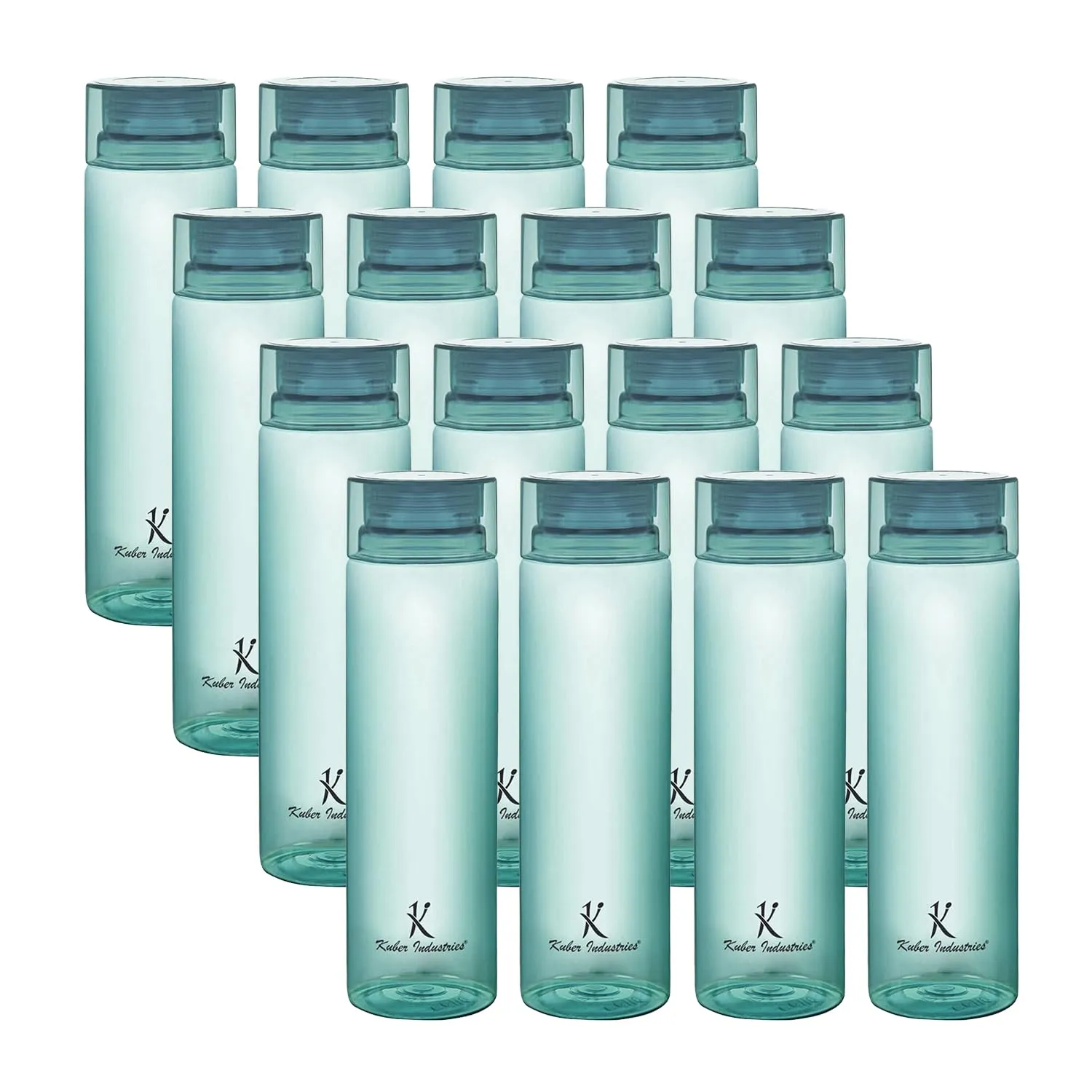 Kuber Industries BPA Free Plastic Water Bottles | Breakproof, Leakproof, Food Grade PET Bottles | Water Bottle for Kids & Adults | Plastic Bottle Set of 4 |Green (Pack Of 4)