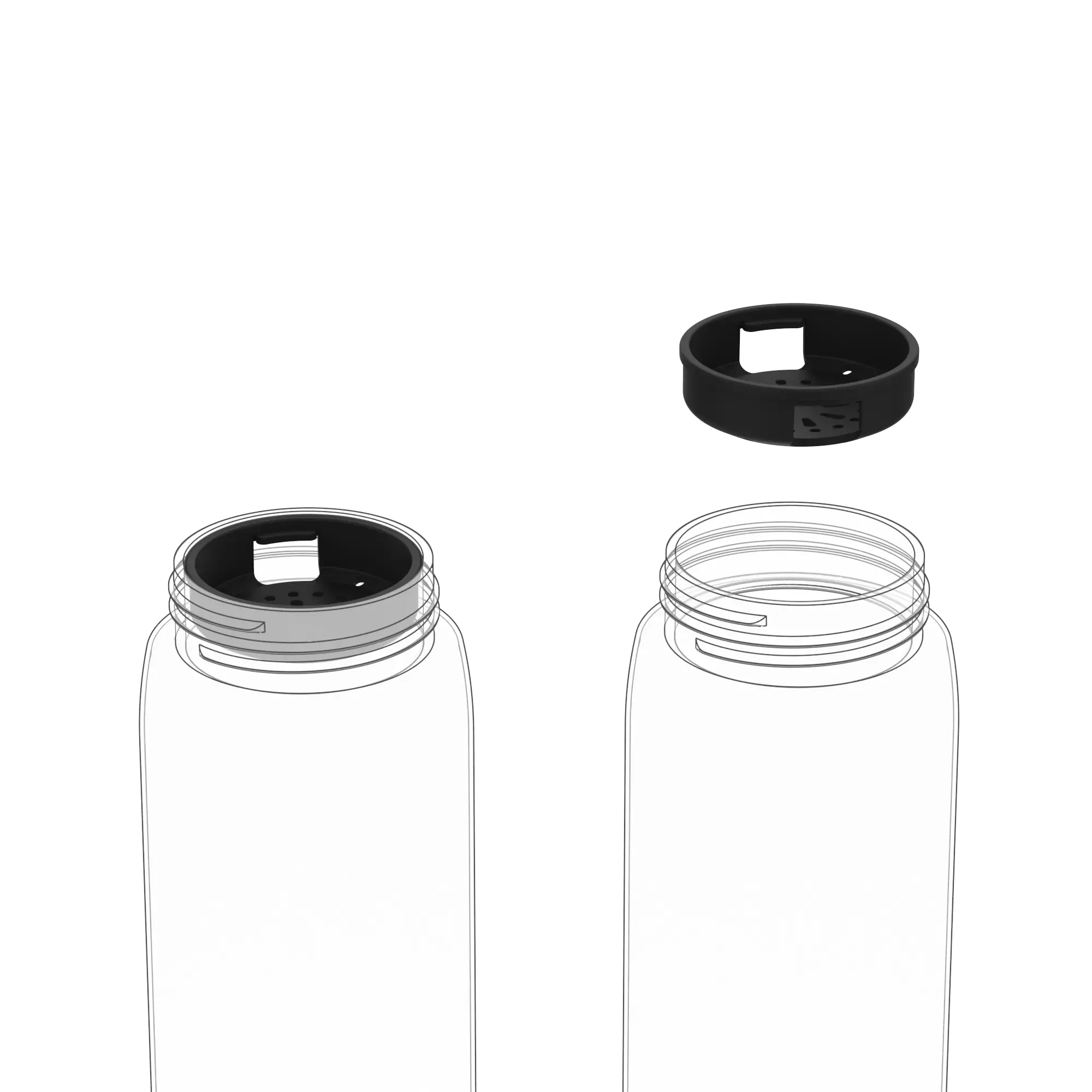 Leak Proof Water Bottle Accessory, Fruit Infuser Disc, Black, Small