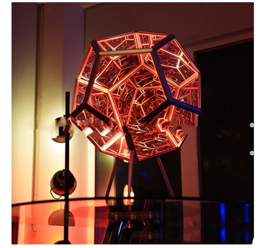 Night Light Creative And Cool Infinite Dodecahedron Color Art Light Led Luminaria Galaxy Projector Table Lamp