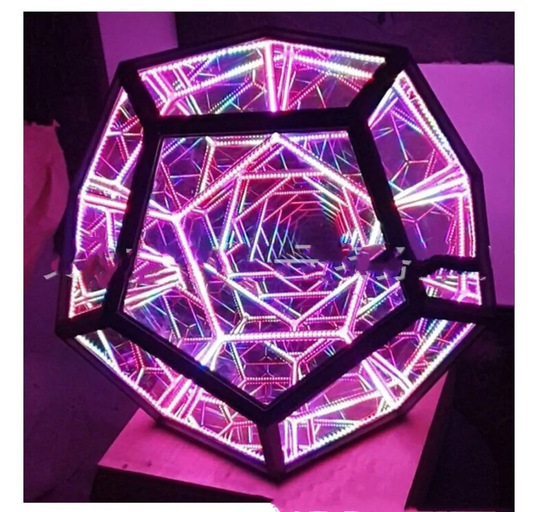 Night Light Creative And Cool Infinite Dodecahedron Color Art Light Led Luminaria Galaxy Projector Table Lamp