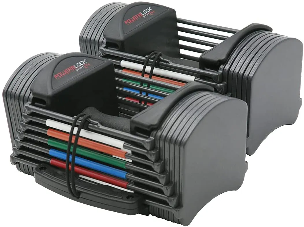 POWERBLOCK Sport 24 Adjustable Dumbbells, Grey, 24 lbs per Hand