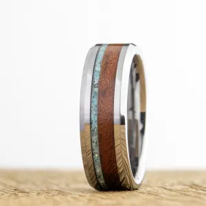 "The Beach" Turquoise Acacia on beveled Tungsten