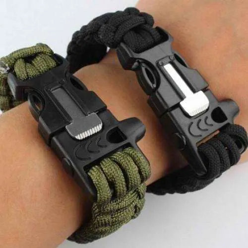 Survival Flint Fire Starter Paracord - 5 in 1  for Hiking and Mountaineering