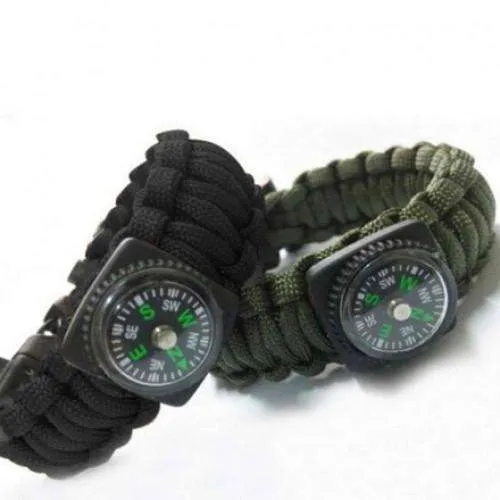 Survival Flint Fire Starter Paracord - 5 in 1  for Hiking and Mountaineering