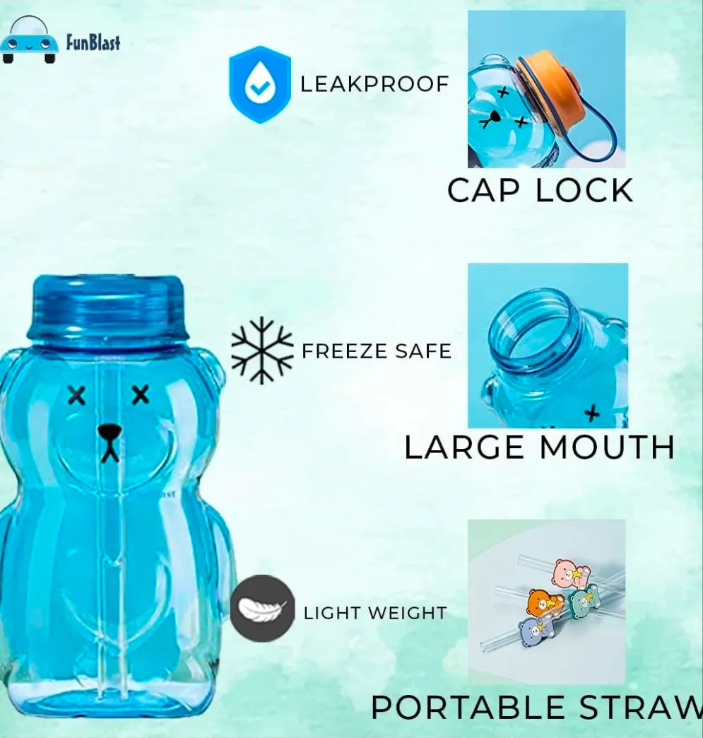 Teddy sipper bottles with cute teddy charm
