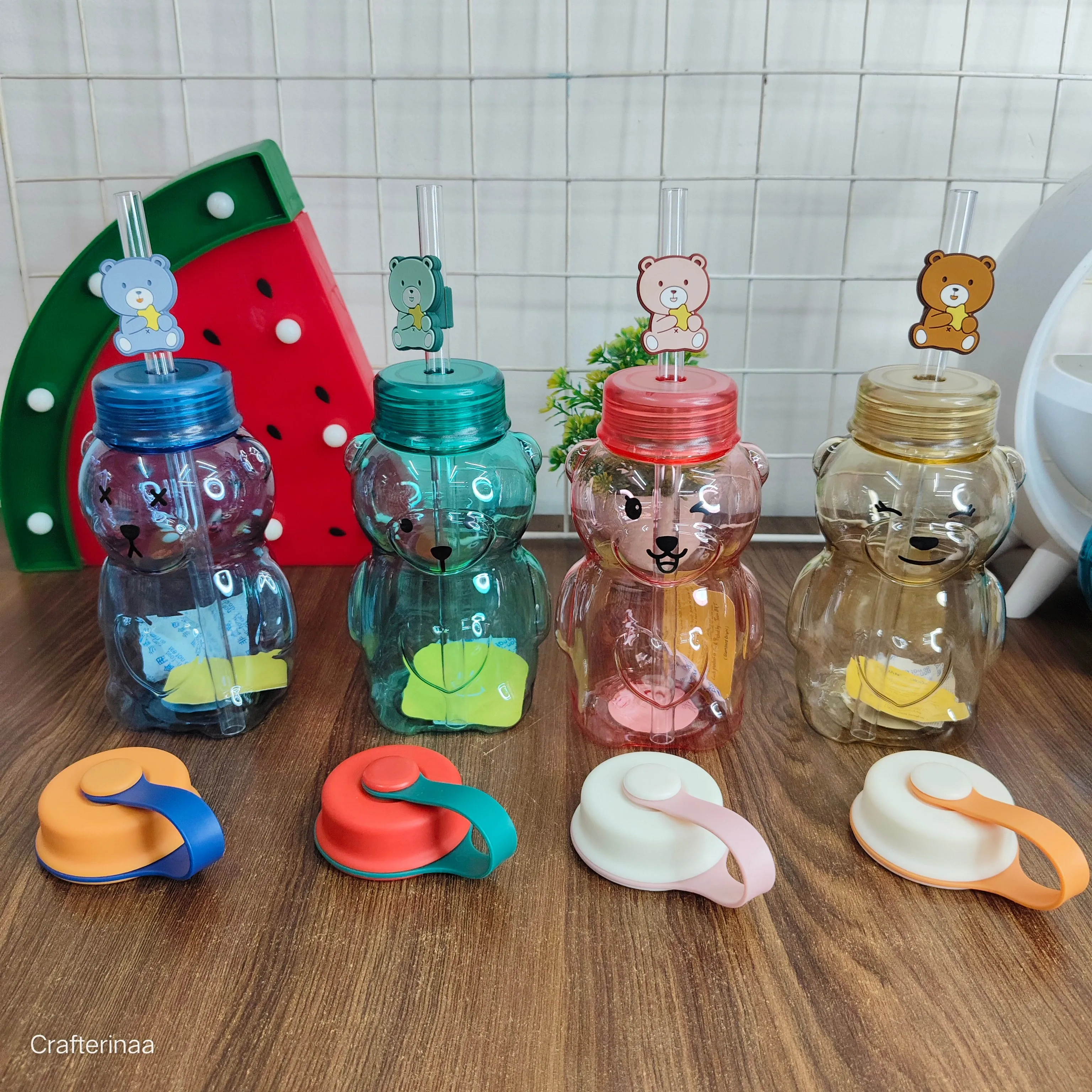 Teddy sipper bottles with cute teddy charm