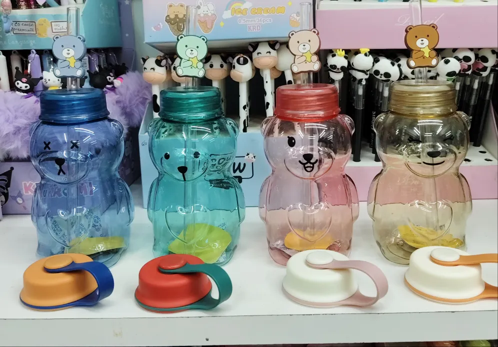 Teddy sipper bottles with cute teddy charm