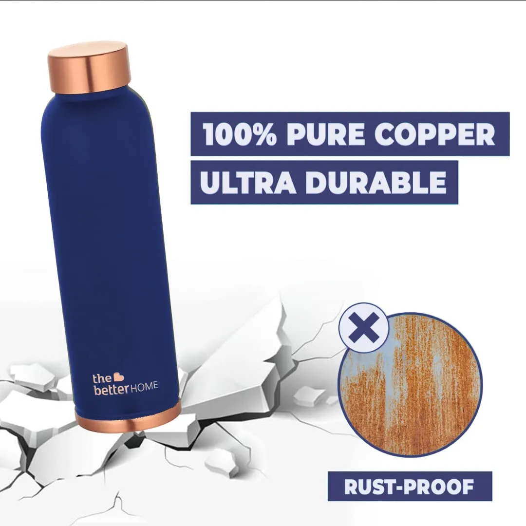 The Better Home Copper Water Bottle (1 Litre-3Pcs) | BPA Free Leak Proof Bottle for School Kids | Non Plastic Bottles for Office 1  Litre Capacity | Water Bottal | Dr Copper Water Bottle | Blue Bottle
