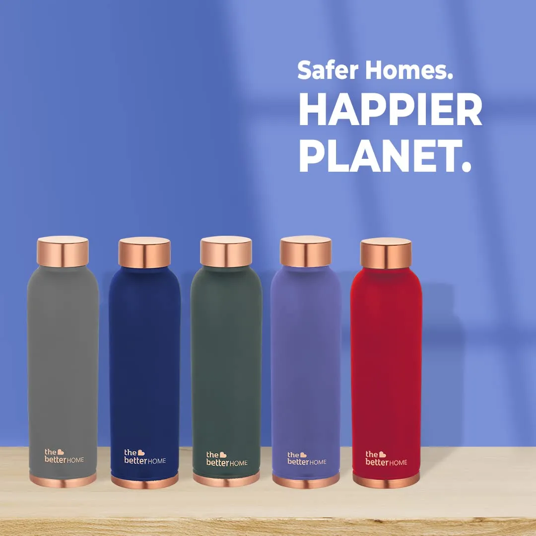 The Better Home Copper Water Bottle (1 Litre-3Pcs) | BPA Free Leak Proof Bottle for School Kids | Non Plastic Bottles for Office 1  Litre Capacity | Water Bottal | Dr Copper Water Bottle | Blue Bottle