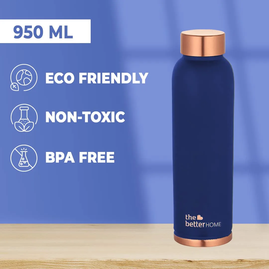 The Better Home Copper Water Bottle (1 Litre-3Pcs) | BPA Free Leak Proof Bottle for School Kids | Non Plastic Bottles for Office 1  Litre Capacity | Water Bottal | Dr Copper Water Bottle | Blue Bottle