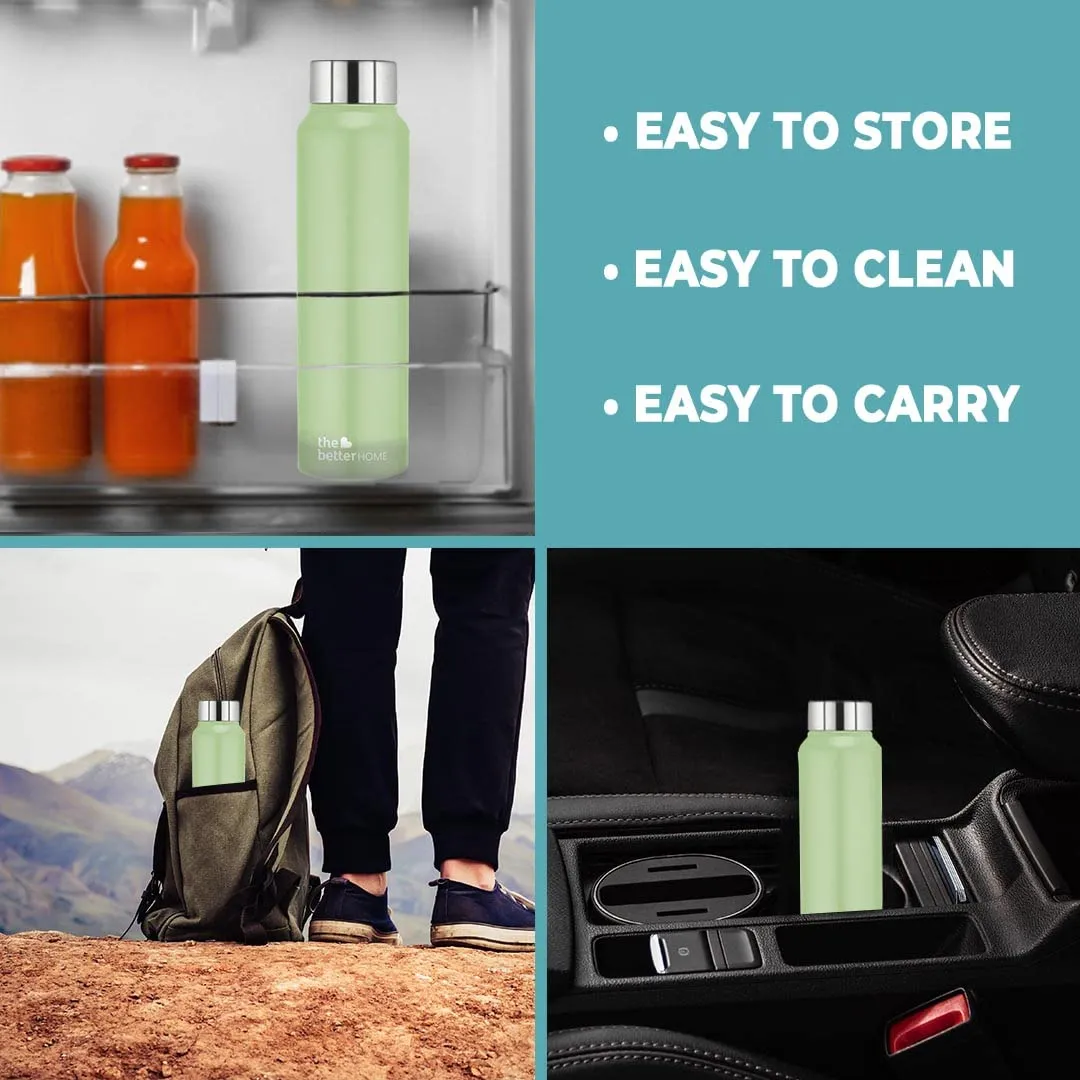 The Better Home Stainless Steel Water Bottle 1 Litre | Leak Proof, Durable & Rust Proof | Non-Toxic & BPA Free Steel Bottles 1  Litre | Eco Friendly Stainless Steel Water Bottle | Green (Pack of 2)