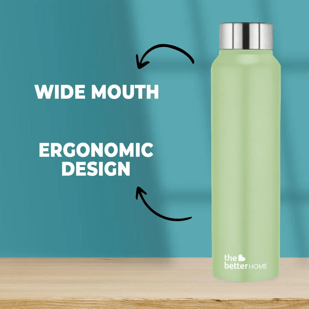 The Better Home Stainless Steel Water Bottle 1 Litre | Leak Proof, Durable & Rust Proof | Non-Toxic & BPA Free Steel Bottles 1  Litre | Eco Friendly Stainless Steel Water Bottle | Green (Pack of 2)