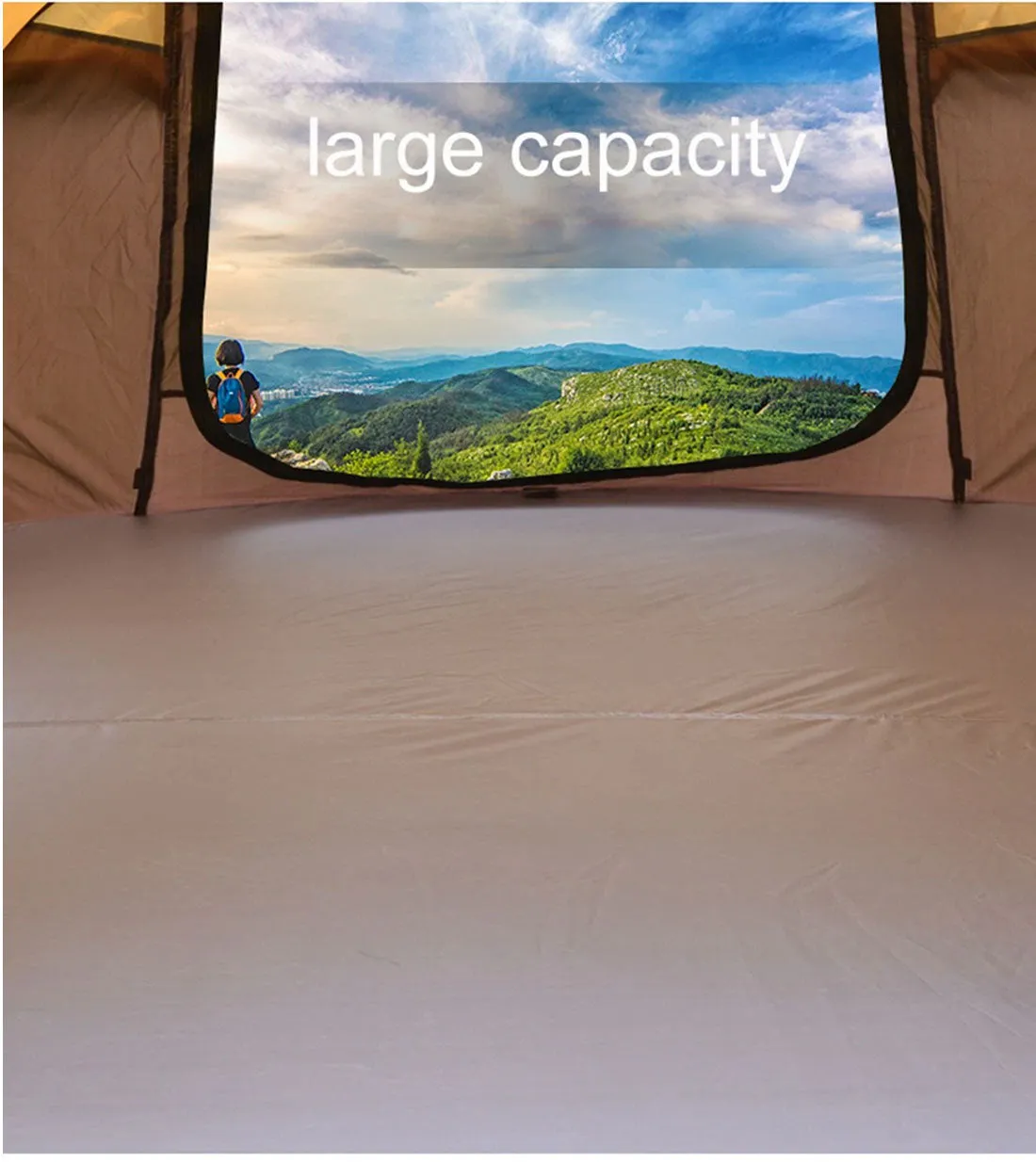 Waterproof Instant Beach Camping Tent 6 Person Pop up Tents Family Hiking Dome - brown